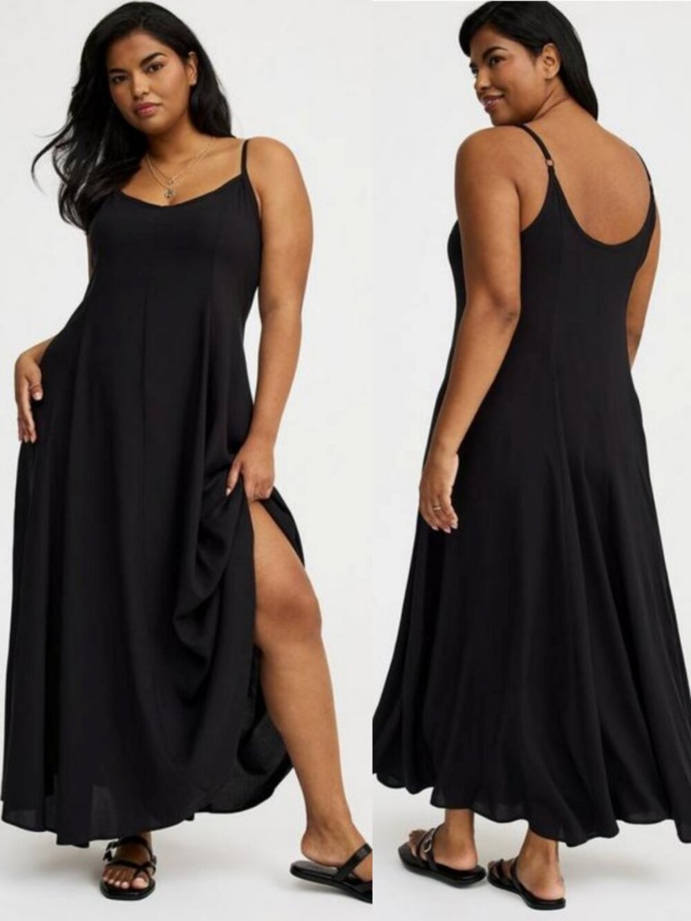 NWT Torrid 2 Black Trapeze Tank Maxi Dress 2X 18 20